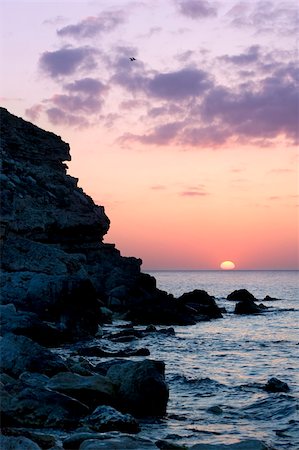 simsearch:400-07748817,k - Beatifull sunset on the Crimean seashore. Ukraine Stock Photo - Budget Royalty-Free & Subscription, Code: 400-05260513