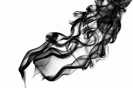 dramatic black smoke isolated on white background Stock Photo - Budget Royalty-Free & Subscription, Code: 400-05261465