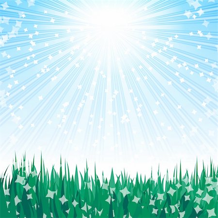 simsearch:700-02265197,k - Green grass and blue sky. Illustration for your design. Stock Photo - Budget Royalty-Free & Subscription, Code: 400-05261827