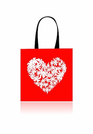 simsearch:400-04837197,k - Shopping bag design, floral heart shape Stock Photo - Budget Royalty-Free & Subscription, Code: 400-05262138