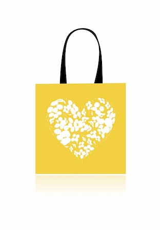 simsearch:400-04837197,k - Shopping bag design, floral heart shape Stock Photo - Budget Royalty-Free & Subscription, Code: 400-05262131