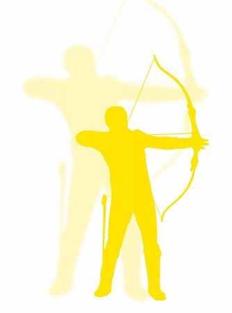 simsearch:400-05701131,k - Archer man in silhouette to represent archer sport Photographie de stock - Aubaine LD & Abonnement, Code: 400-05262350