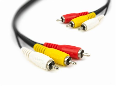 simsearch:400-04278064,k - Video cables isolated against a white background Stock Photo - Budget Royalty-Free & Subscription, Code: 400-05262863