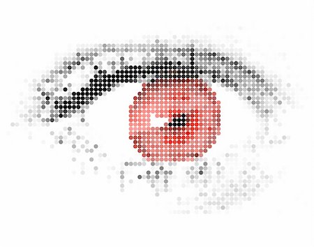 eye laser beam - Abstract human - digital - red eye made from circles Photographie de stock - Aubaine LD & Abonnement, Code: 400-05263388