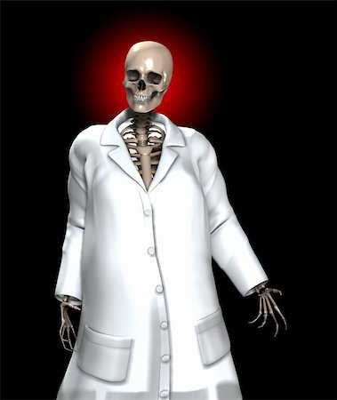 simsearch:400-06394180,k - A skeleton that is dressed in a doctors uniform. Stock Photo - Budget Royalty-Free & Subscription, Code: 400-05274776