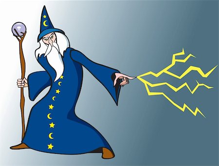 Wizard casting a spell. Stock Photo - Budget Royalty-Free & Subscription, Code: 400-05274784