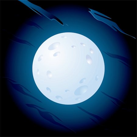 simsearch:400-07516434,k - Vector illustration of cartoon full moon at night Stock Photo - Budget Royalty-Free & Subscription, Code: 400-05276343