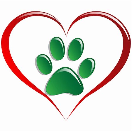 simsearch:400-06392340,k - Illustration paws and hearts as a symbol of love for animals. Stock Photo - Budget Royalty-Free & Subscription, Code: 400-05276767