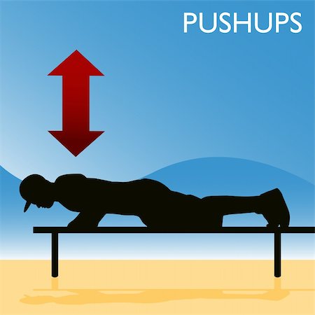 An image of a man doing pushups. Stock Photo - Budget Royalty-Free & Subscription, Code: 400-05276862