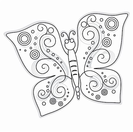 simsearch:400-05706564,k - The butterfly drawing pattern design illustration vector Stock Photo - Budget Royalty-Free & Subscription, Code: 400-05277153