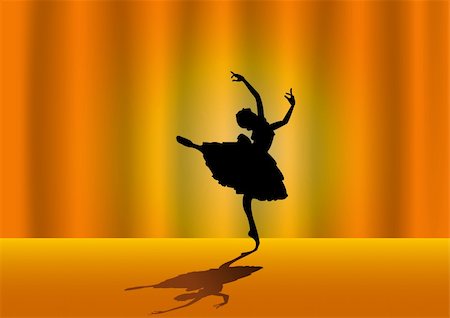 simsearch:400-04255721,k - illustration of a ballet dancer isolated on orange background Stock Photo - Budget Royalty-Free & Subscription, Code: 400-05277551