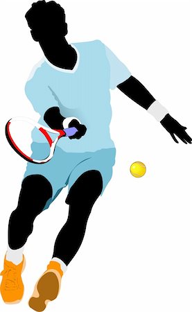 simsearch:400-05277759,k - Tennis player. Colored Vector illustration for designers Stock Photo - Budget Royalty-Free & Subscription, Code: 400-05277734