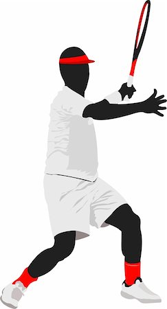 simsearch:400-05277759,k - Tennis player. Colored Vector illustration for designers Stock Photo - Budget Royalty-Free & Subscription, Code: 400-05277755