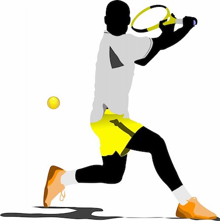 simsearch:400-05277759,k - Tennis player. Colored Vector illustration for designers Stock Photo - Budget Royalty-Free & Subscription, Code: 400-05277765