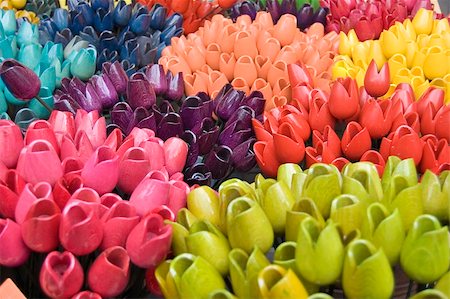 A collection of souvenir wooden tulips from Amsterdam. Stock Photo - Budget Royalty-Free & Subscription, Code: 400-05278469