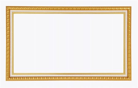 presentation backgrounds of gold - an empty picture gold frame on isolated Stock Photo - Budget Royalty-Free & Subscription, Code: 400-05278556
