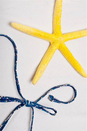 Summer Background Image with a Yellow Starfish and Baithing Suit in a Bow. Stock Photo - Budget Royalty-Free & Subscription, Code: 400-05279016