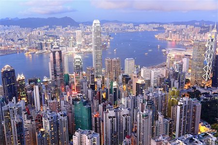 Hong Kong at evening Stock Photo - Budget Royalty-Free & Subscription, Code: 400-05279387