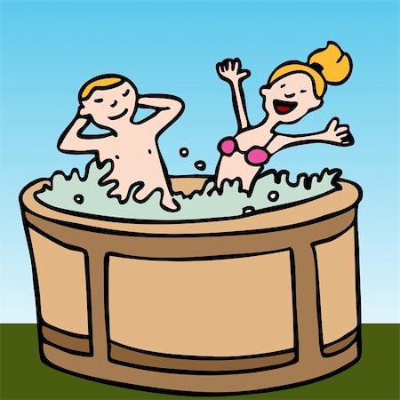 An image of a couple sitting in a hot tub. Stock Photo - Budget Royalty-Free & Subscription, Code: 400-05279562