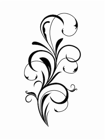 plant leaf paintings graphic - Illustration of black floral element. Vector Stock Photo - Budget Royalty-Free & Subscription, Code: 400-05271313