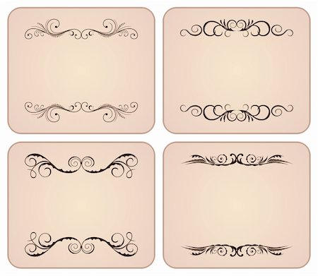 simsearch:400-04752266,k - Set vintage Floral frame element - vector Stock Photo - Budget Royalty-Free & Subscription, Code: 400-05271358