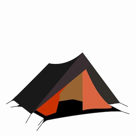 Tourist tent isolated on a white background. Vector Stock Photo - Budget Royalty-Free & Subscription, Code: 400-05271420