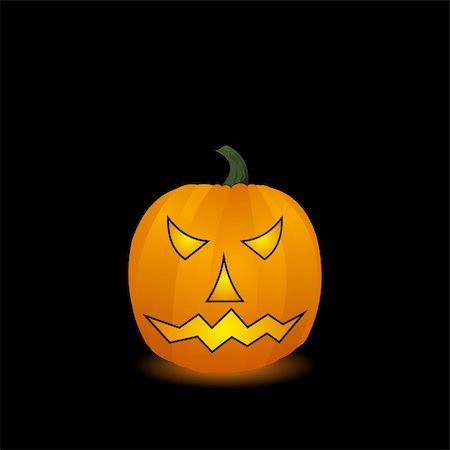 simsearch:400-05325412,k - Halloween pumpkin isolated on black background. Vector Stock Photo - Budget Royalty-Free & Subscription, Code: 400-05271539