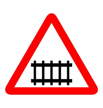 Illustration of road sign railroad - vector Stock Photo - Budget Royalty-Free & Subscription, Code: 400-05271568