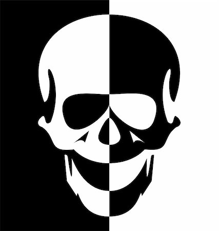 Illustration black and white skull symbol - vector Stock Photo - Budget Royalty-Free & Subscription, Code: 400-05271571
