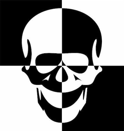 Illustration black and white skull - vector Stock Photo - Budget Royalty-Free & Subscription, Code: 400-05271572