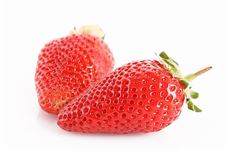 simsearch:400-05370991,k - Two strawberries isolated on white Stock Photo - Budget Royalty-Free & Subscription, Code: 400-05273219