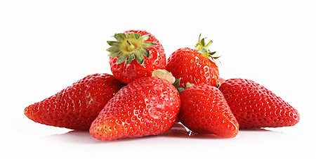 simsearch:400-05370991,k - Few Strawberries isolated on white Stock Photo - Budget Royalty-Free & Subscription, Code: 400-05273227