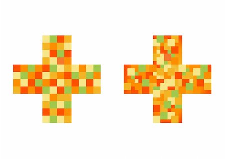 pharmacy artwork - Two bright pixel crosses in vector. Stock Photo - Budget Royalty-Free & Subscription, Code: 400-05273402