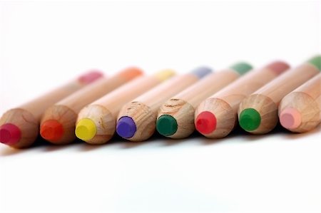 simsearch:400-04046903,k - colored wooden pencils closeup over white backgroud Stock Photo - Budget Royalty-Free & Subscription, Code: 400-05273963