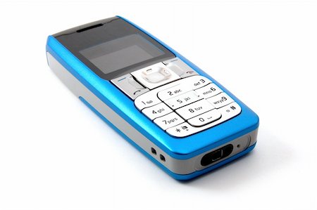 simsearch:400-05366591,k - blue cell phone isolated on white background Stock Photo - Budget Royalty-Free & Subscription, Code: 400-05284021