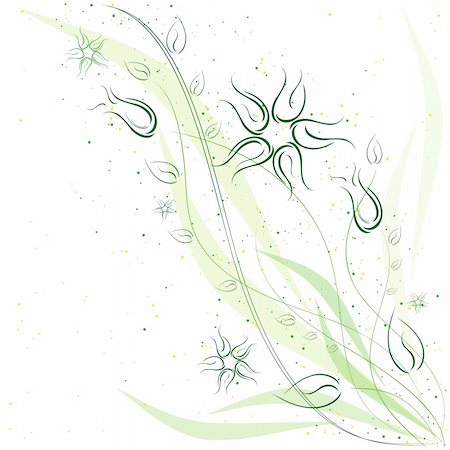 eco leaf line art - Flowers and leaves on a white background Stock Photo - Budget Royalty-Free & Subscription, Code: 400-05284504