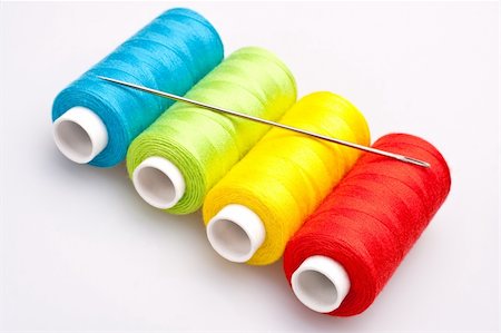 simsearch:400-06079198,k - multi-colored rainbow threads for sewing with needle Stock Photo - Budget Royalty-Free & Subscription, Code: 400-05285438