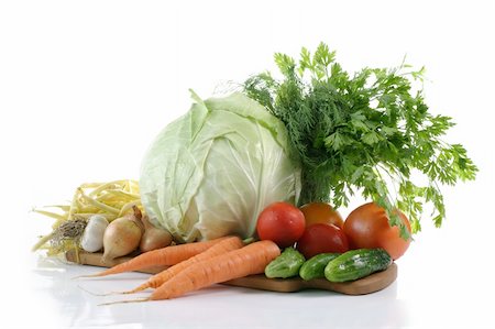 shopping fast - Fresh vegetables on the white background Stock Photo - Budget Royalty-Free & Subscription, Code: 400-05285673