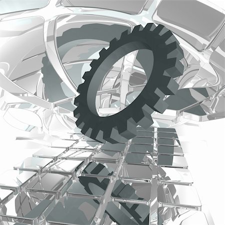 simsearch:400-05114975,k - gear wheel in abstract space - 3d illustration Stock Photo - Budget Royalty-Free & Subscription, Code: 400-05285959