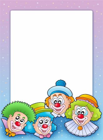 simsearch:400-04236834,k - Frame with various clowns - color illustration. Stock Photo - Budget Royalty-Free & Subscription, Code: 400-05286024