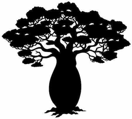 simsearch:400-05885713,k - African tree silhouette - vector illustration. Stock Photo - Budget Royalty-Free & Subscription, Code: 400-05286191