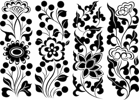 flower leaf scroll border element design Stock Photo - Budget Royalty-Free & Subscription, Code: 400-05286379