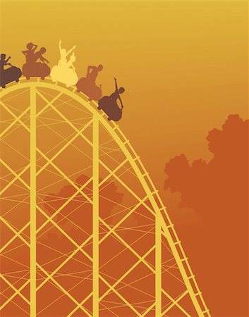 Editable vector colorful silhouette of a steep roller coaster ride Foto de stock - Super Valor sin royalties y Suscripción, Código: 400-05286383