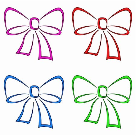 simsearch:400-05287348,k - Bows multi-coloured, set, monochrome symbolical openwork pictograms Stock Photo - Budget Royalty-Free & Subscription, Code: 400-05286462