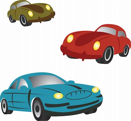 funny images of people driving - Set of icons with cartoon cars. Vector illustration. Stock Photo - Budget Royalty-Free & Subscription, Code: 400-05286603