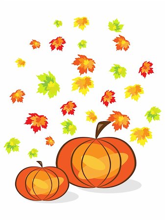 pumpkin leaf pattern - Vector picture of thanksgiving background with pumpkins and maple leaves. RGB Stock Photo - Budget Royalty-Free & Subscription, Code: 400-05286681