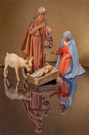 Christmas Nativity Scene with Joseph Holding Lantern Stock Photo - Budget Royalty-Free & Subscription, Code: 400-05286832