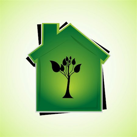 simsearch:400-04786259,k - illustration of green home on white background Stock Photo - Budget Royalty-Free & Subscription, Code: 400-05287550