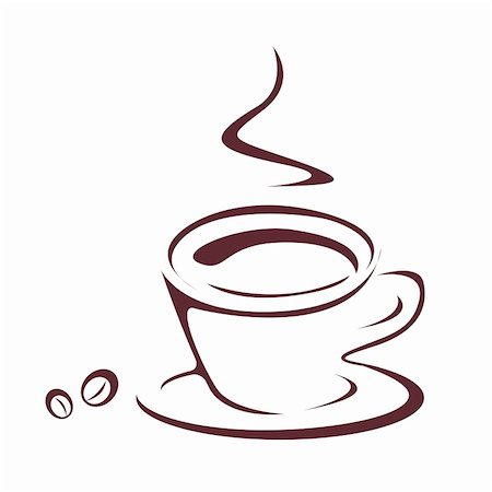 simsearch:400-04414723,k - illustration of coffee with cup on isolated background Foto de stock - Super Valor sin royalties y Suscripción, Código: 400-05287568