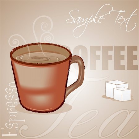 simsearch:400-04414723,k - illustration of coffee cup with sample text Foto de stock - Super Valor sin royalties y Suscripción, Código: 400-05287571